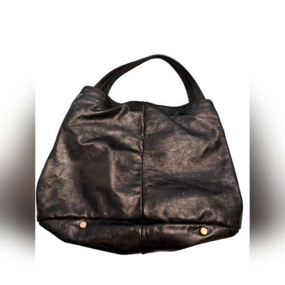 YSL Rive Gauche Capri Patent Leather Black Bucket Bag - Picture 2 of 16